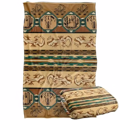 JQ Licensing Southwest Desert Silky Touch Super Soft Ethnic Throw Blanket, Multicolour, W: 91 cm, L: 147 cm – 1