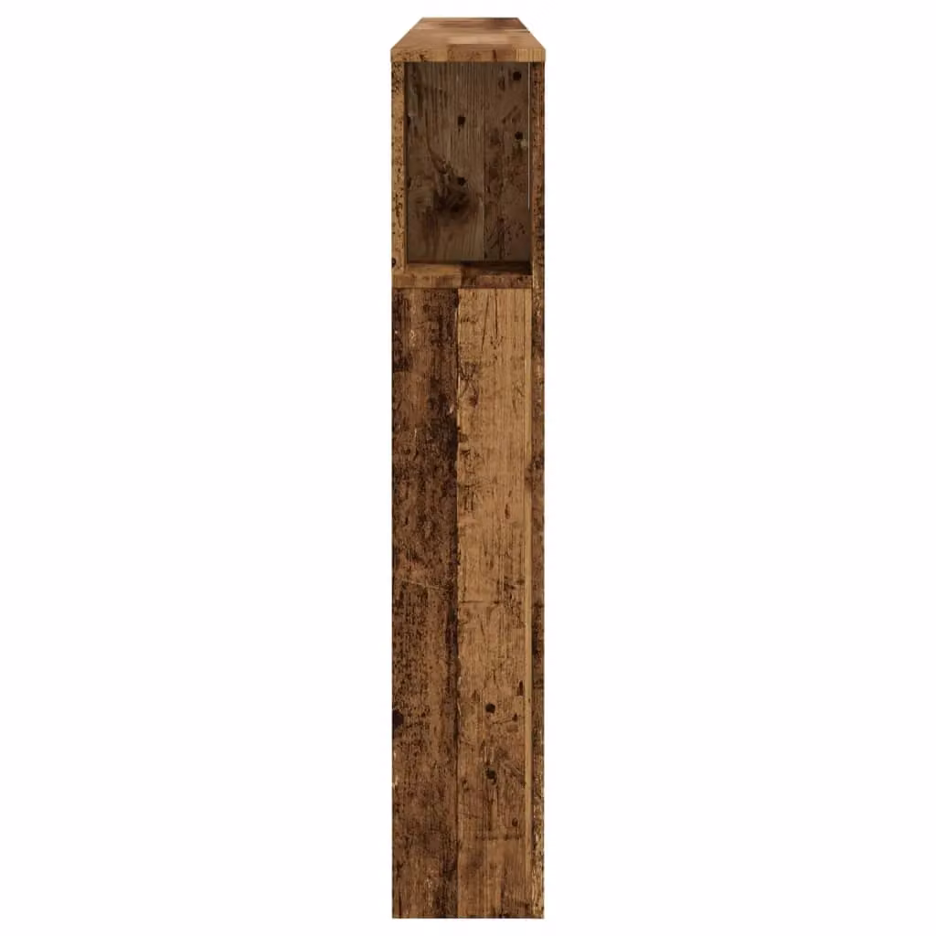 Berkfield Home Headboard Cabinet in Old Wood Brown, W: 200 cm, D: 18.5 cm, H: 102.5 cm – 4