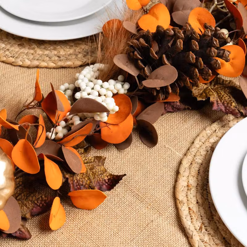 Scottish Everlastings Ltd Autumn Floral Garland in Brown, Gold, White and Orange – 2