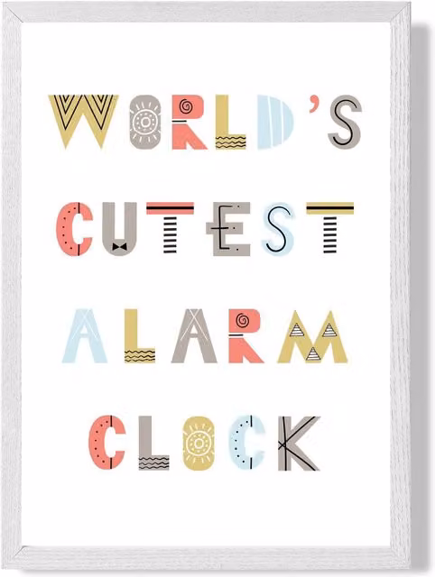 ARTZE Scandi Quote Framed Print, Pale Blue and White Typography Poster, Size: A2