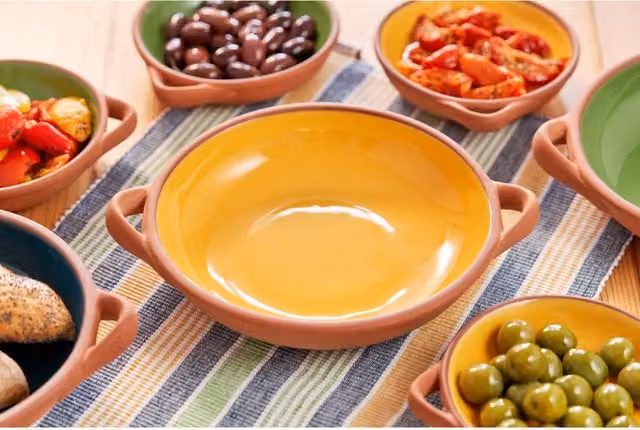 Dexam Sintra Large Glazed Terracotta Tapas Serving Platter in Ochre Yellow