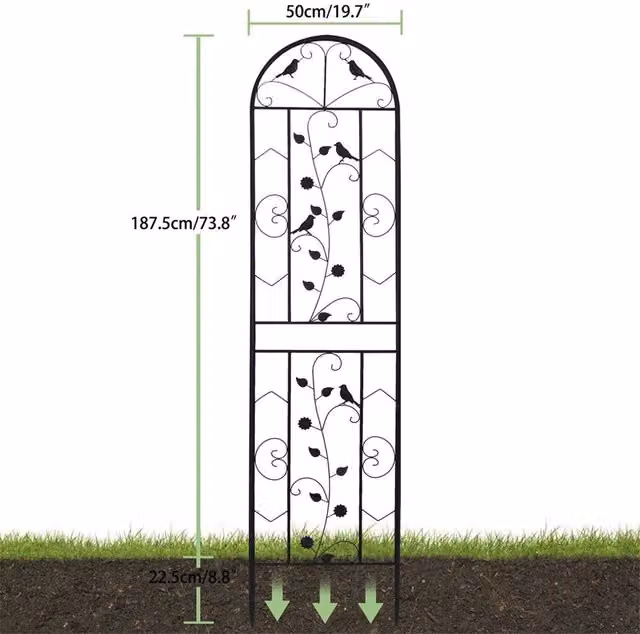 FLAVORA 2 Pack Metal Plant Trellis Support in Black