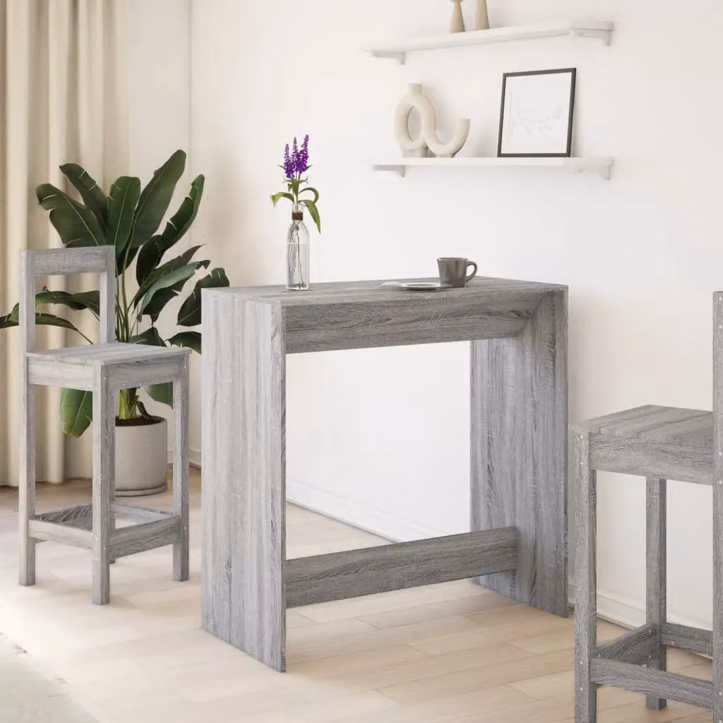 Berkfield Home Bar Table in Grey Sonoma, W/D/H: 102 x 50 x 103.5 cm – 2