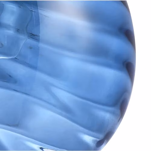 Happy Homewares Modern Circular Ribbed Glass Pendant Lamp Shade in Blue, Diameter: 20 cm – 2