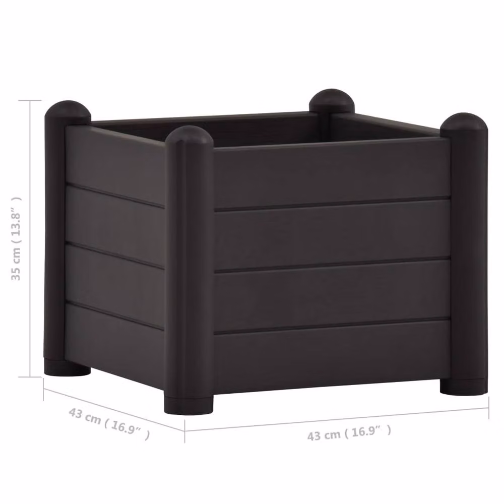 Berkfield Home Garden Anthracite Plastic Raised Bed, W/D/H: 43 x 43 x 35 cm – 2