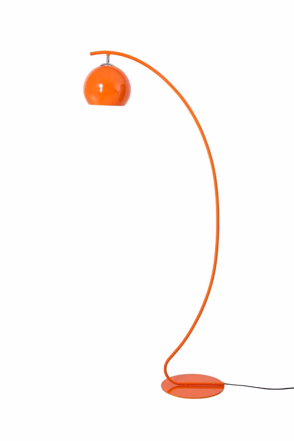 Living and Home Contemporary Nordic Style Adjustable Metal Arc Floor Lamp in Orange, H 180 cm – 3