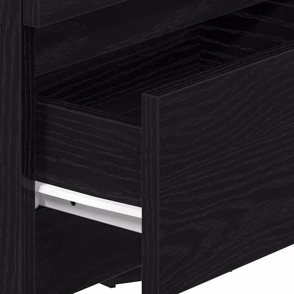Berkfield Home Set of 2 Durable Bedside Cabinets with 2 Drawers, Black, W/D/H: 40 x 33 x 60 cm – 5