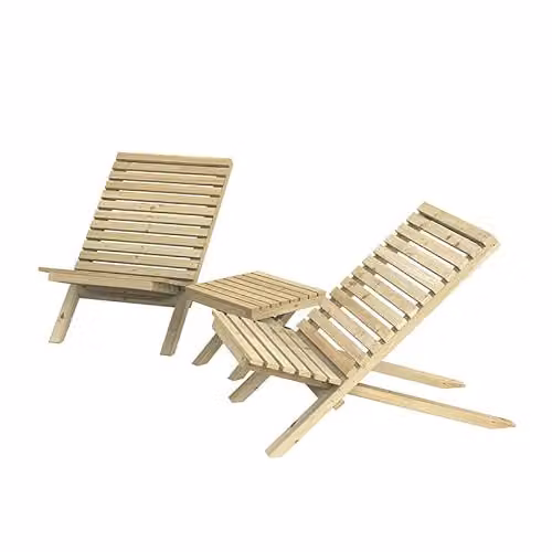 Forest Garden Slatted Wooden Garden Table and Chairs Set, Brown – 2