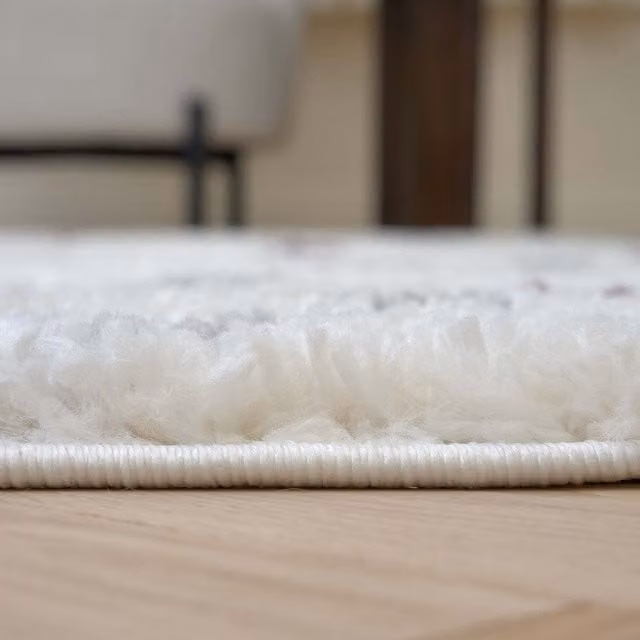 THE RUGS Modern Dotted Patterned Soft Shaggy Area Rug in Grey, Purple and Multicolour, W/D/H: 80 x 300 cm