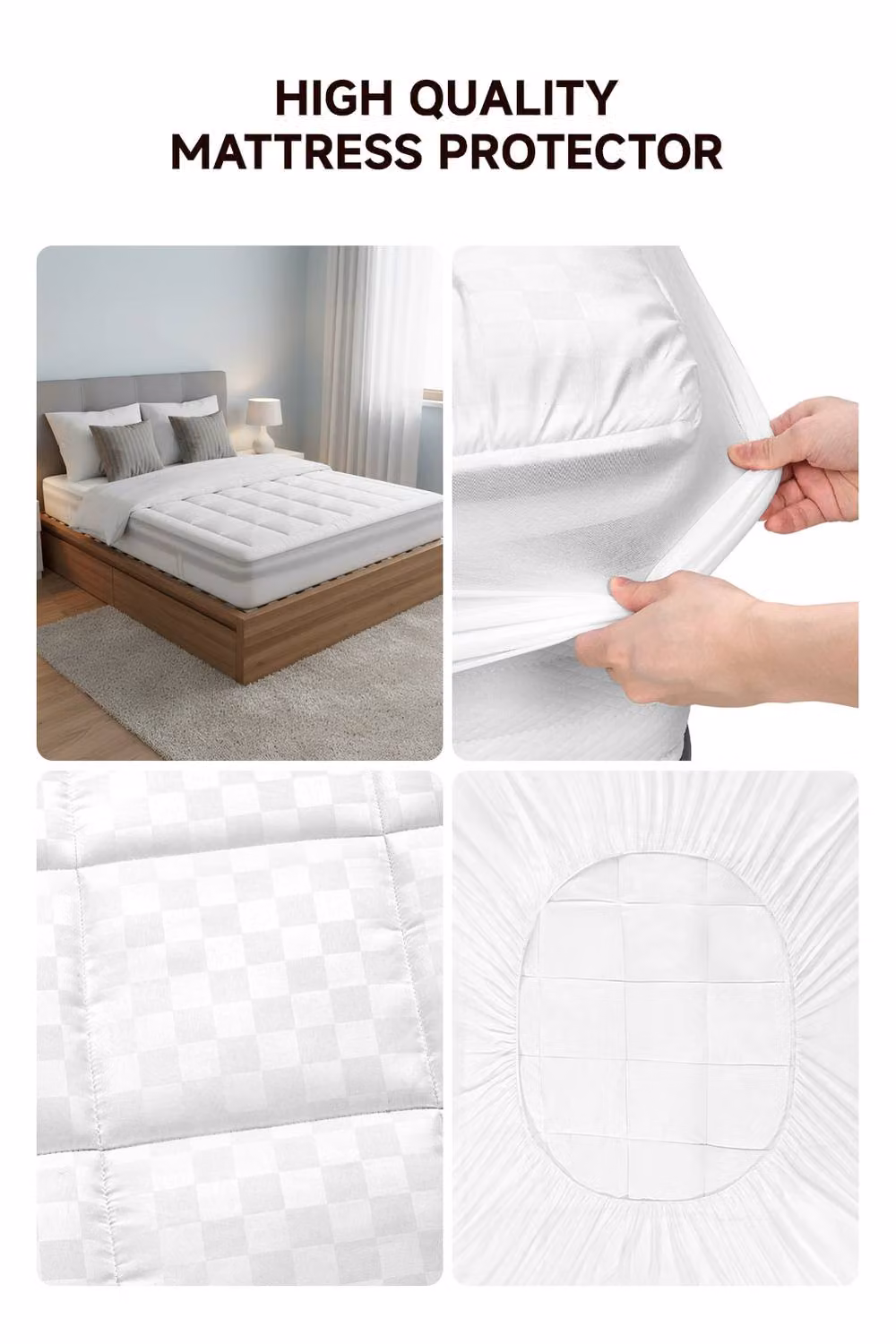 Garden Sanctuary Breathable Mattress Protector Cover in White – 3