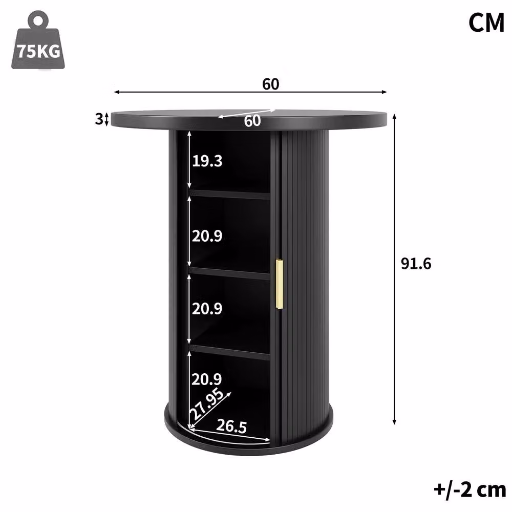 BTM Round Bar Table and Storage Cabinet in Black – 3