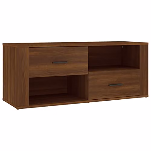 vidaXL TV Cabinet in Brown Oak, W/D/H: 100 x 40 x 40 cm