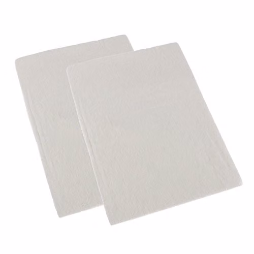 HOMESCAPES Pack of 2 Organic Cotton Flat Cot Sheets, Plain Cream, W/D/H: 150 x 100 cm