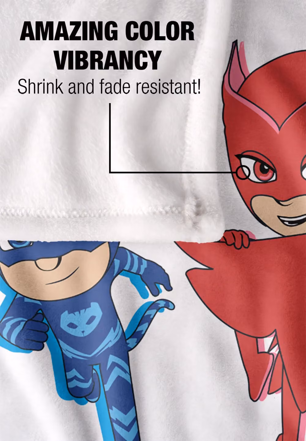 Hasbro PJ Masks Power Up Group Kids Silky Touch Blanket in White and Multicolour, W: 152 cm, D: 127 cm – 3