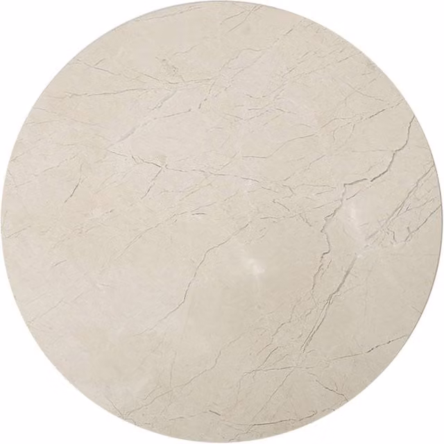 Orsina Champagne Marble Lazy Susan with Non-Slip Base in White and Beige