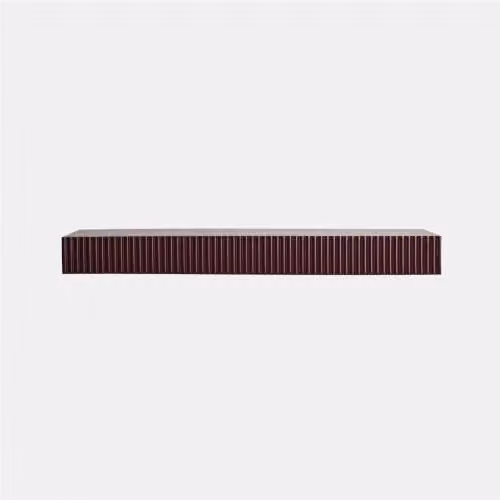 OHS Ribbed Wall Mounted Floating Shelf in Dark Berry Red – 1