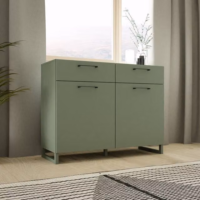 Furniture To Go Sali Modern Sideboard in Sage Green with Soft Close Drawers