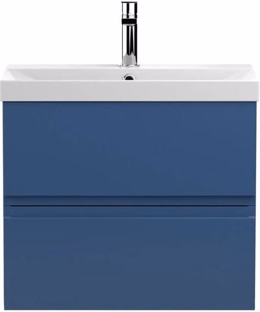 Balterley Mavesyn 2 Drawer Wall Hung Vanity Basin Unit, Blue, W: 60 cm – 1