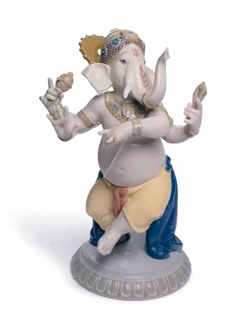Lladró Dancing Ganesha Multicolour Porcelain Figurine