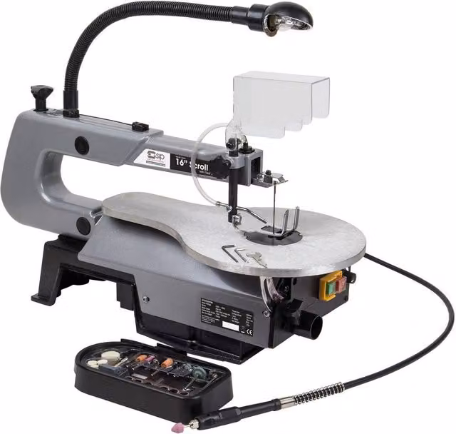 SIP 16 Inch Flexi Drive Scroll Saw in Silver and Multicolour, Aluminium Benchtop Model, Height: 40.6 cm