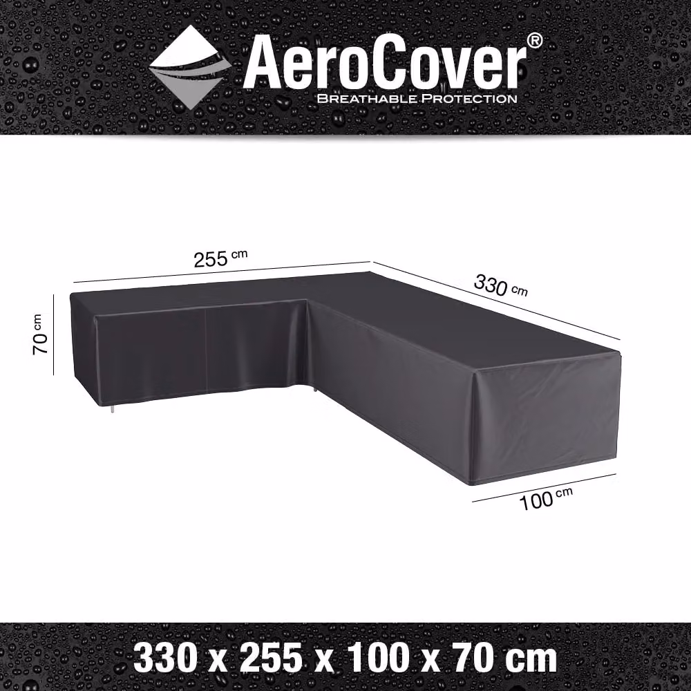 Ruma AeroCover L-Shaped Outdoor Corner Sofa, Right Hand, Dark Grey, W: 330 cm, W: 255 cm, D: 100 cm, H: 70 cm – 2