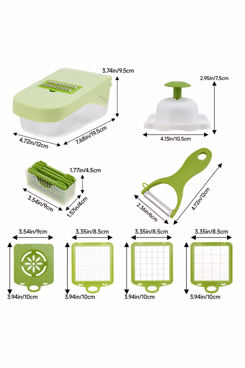 Living and Home 17-in-1 Multi-functional Kitchen Vegetable Chopper, Slicer, Cutter and Mandoline Grater in Green – 2