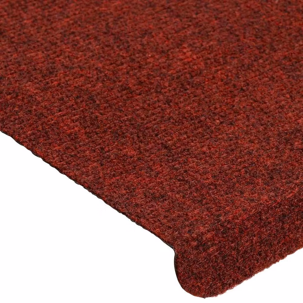 Berkfield Home Self-adhesive Non-slip Stair Mats, Red, 15 Pieces, W: 65 cm, D: 24.5 cm, H: 3.5 cm – 4