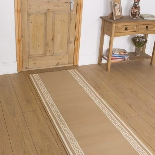 runrug Key Beige Hallway Runner Rug, W: 70 cm, L: 330 cm, Thickness: 0.9 cm