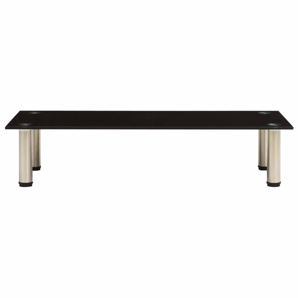 Berkfield Home Modern Black TV Stand with Tempered Glass, W/D/H: 80 x 35 x 17 cm – 2