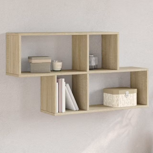 Berkfield Home Sonoma Oak Wall Shelf, Brown, W/D/H: 100 x 20 x 53 cm – 1