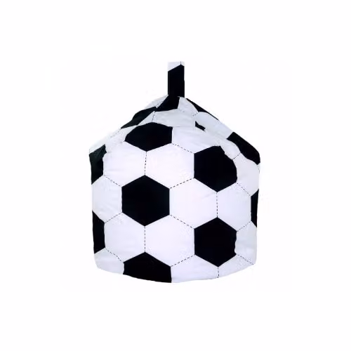 BeanLazy Cotton Football Bean Bag in White with Removable Cover and Carry Handle