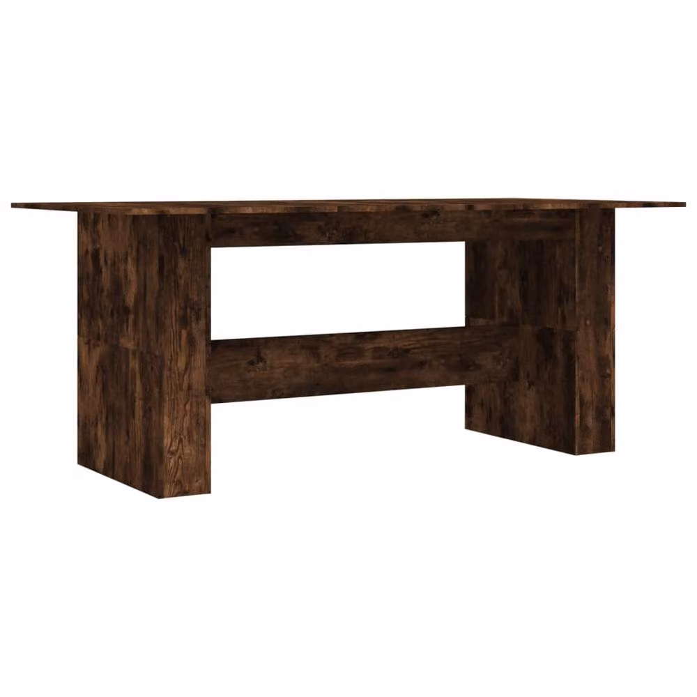 Berkfield Home Smoked Oak Dining Table in Brown, W/D/H: 180 x 90 x 76 cm – 2