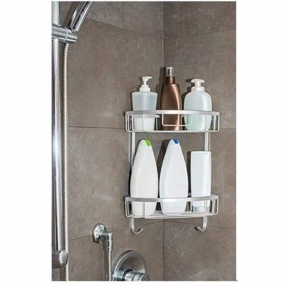 EONLION 2 Tier Stainless Steel Wall Mounted Corner Shower Rack in Silver – 3