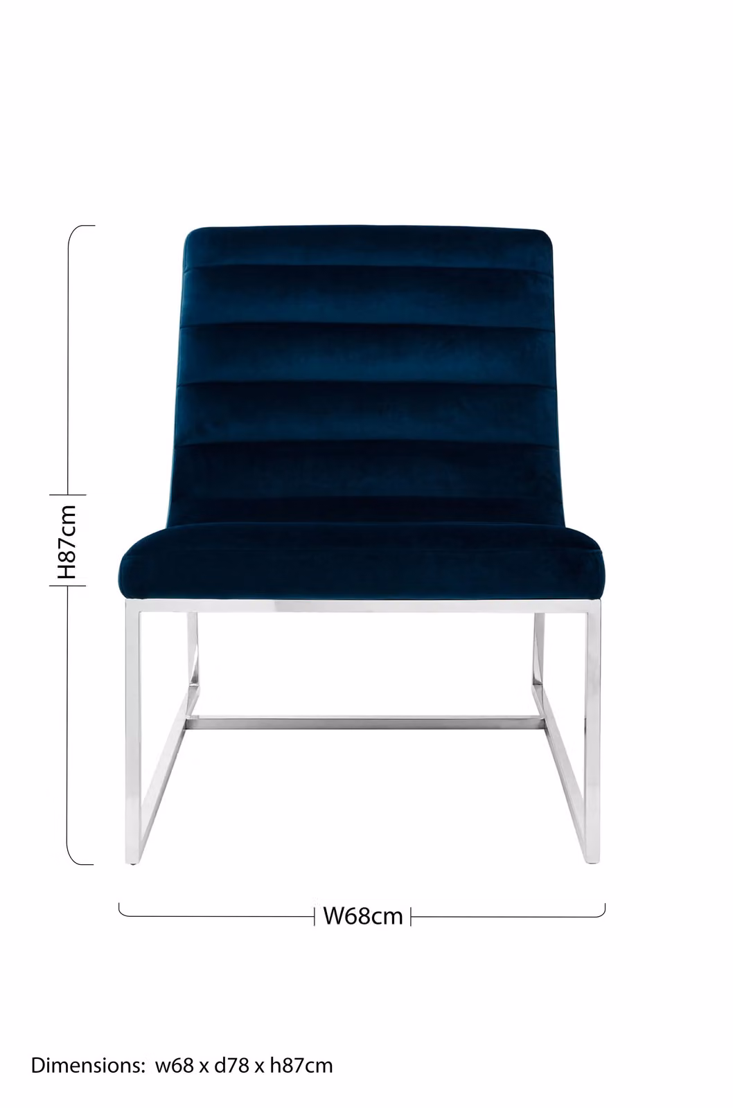 Orsina Midnight Blue Velvet Cocktail Accent Chair – 3
