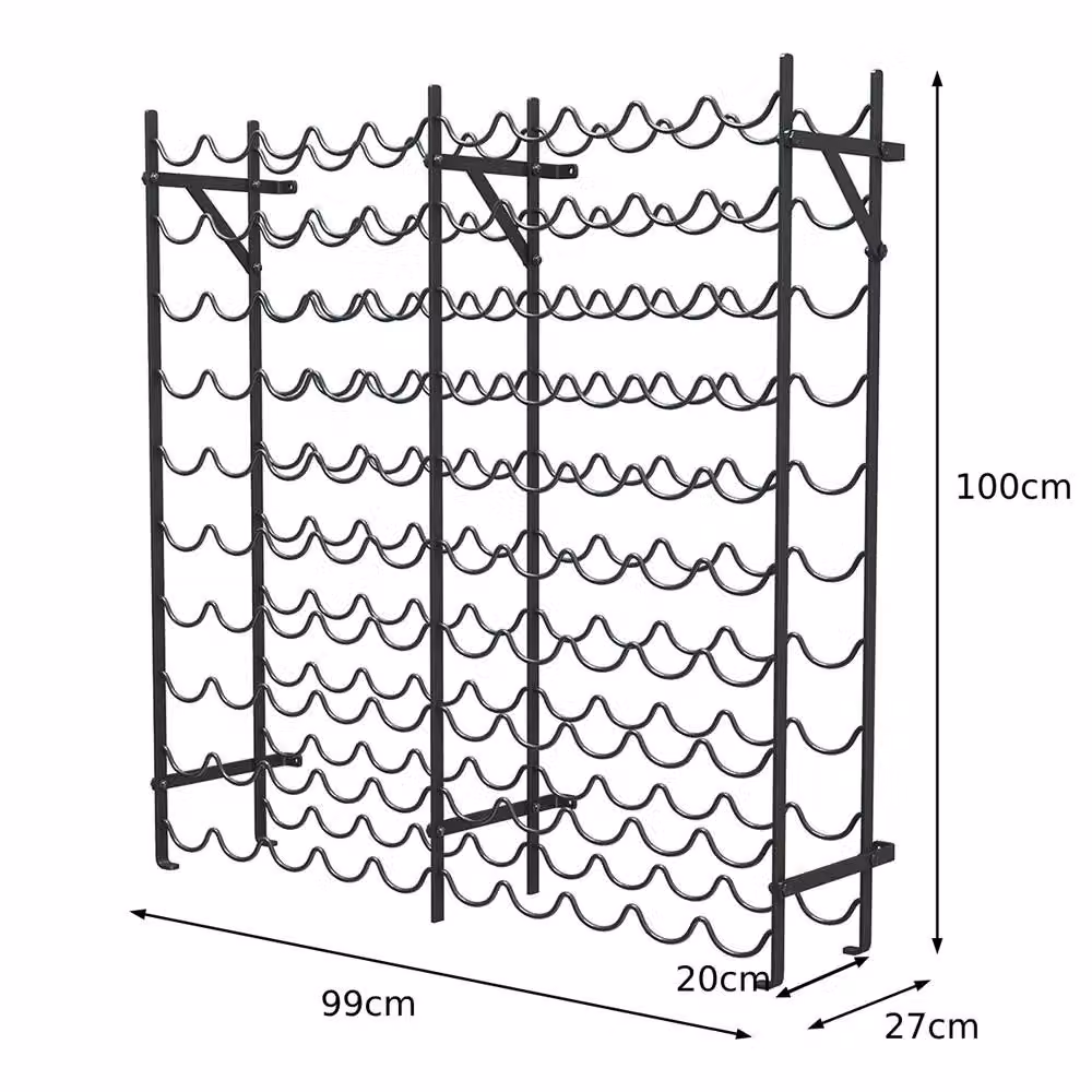 Costway 10-Tier Large 100-Bottle Wine Rack in Black Metal – 6