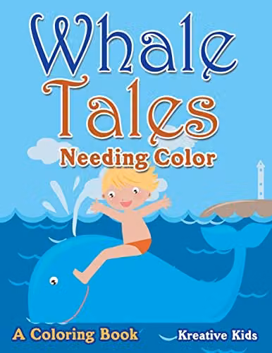 Kreative Kids Whale Tales Needing Color Multicolour Childrens Coloring Book