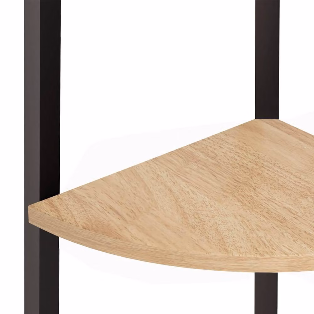 Berkfield Home 4-Tier Industrial Corner Shelf in Brown and Black, H 150 x W 45.5 x D 31.5 cm – 3