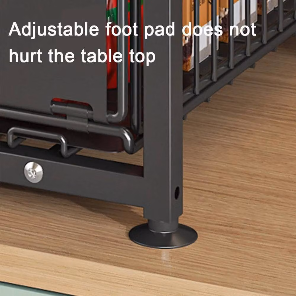 Kelvenix L-Shape Pull Out Under Sink Kitchen Cupboard Organiser Basket in Black – 3