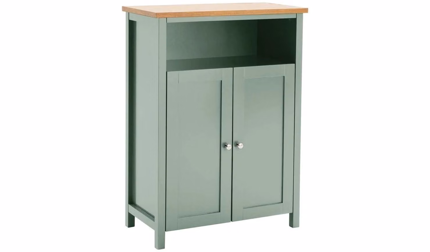 Livingston Double Unit Sage Green Bathroom Storage with 2 Hinged Doors and Internal Shelves, W/D/H: 86.0 x 63.0 x 33.0 cm