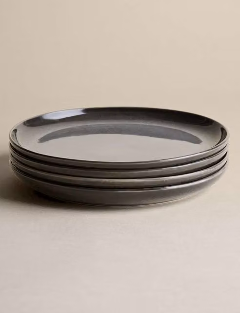 M&S Amberley Stoneware Dinner Plate Set of 4 in Grey