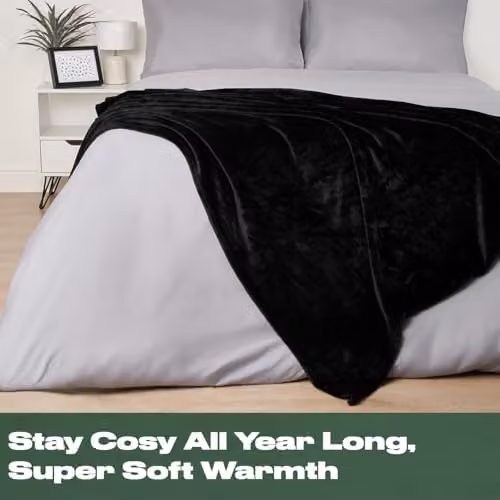 Brentfords Black Flannel Fleece Throw Blanket, W/D/H: 120 x 150 cm – 5