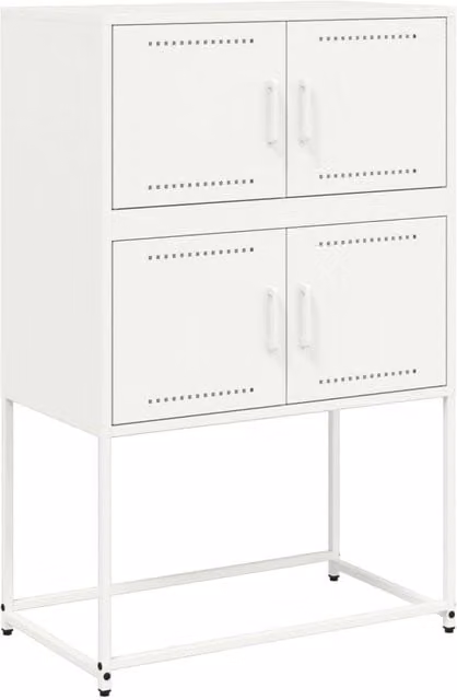 Berkfield Home Industrial White Metal Sideboard W/D/H: 68.5 x 38.5 x 107 cm