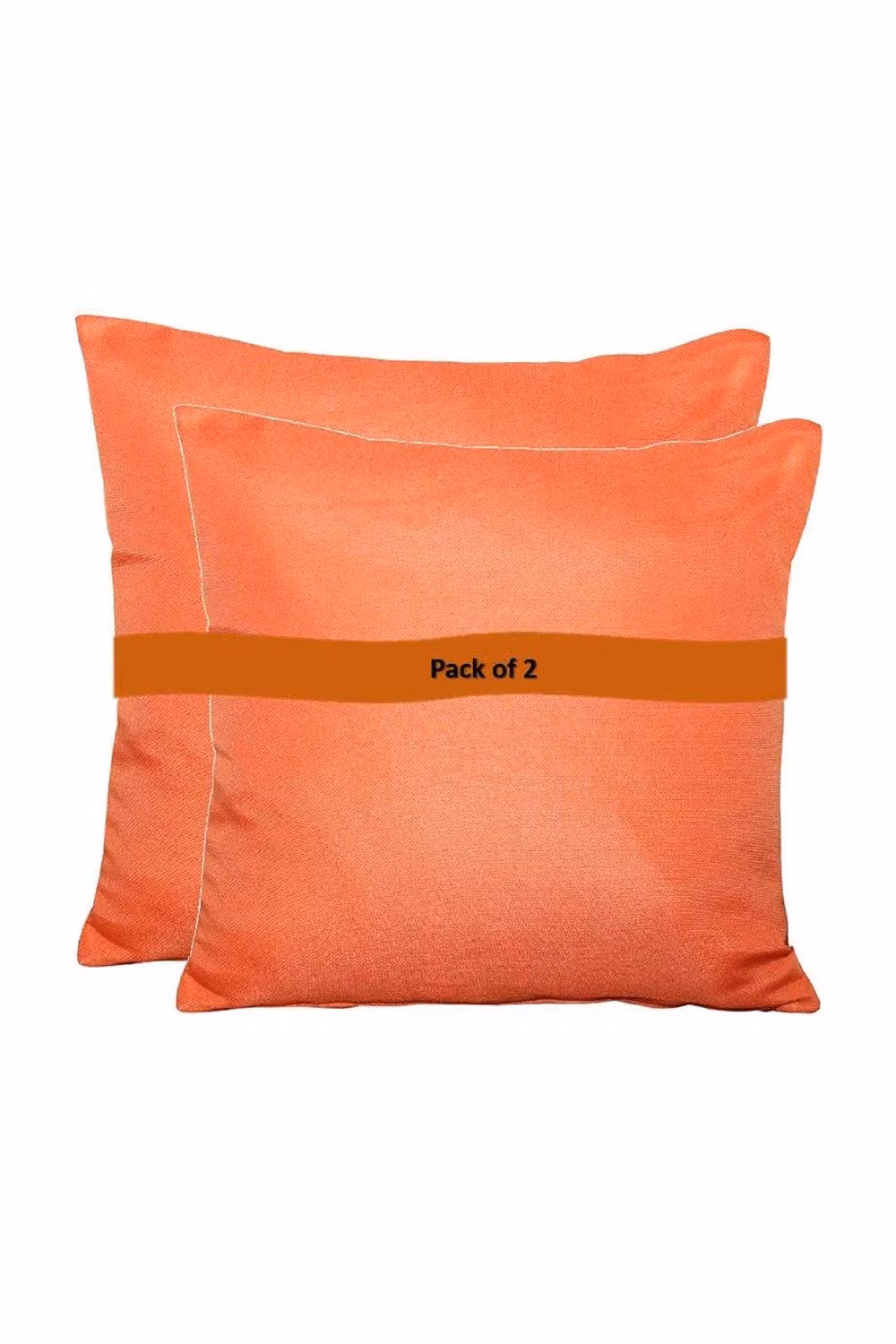 Royalcraft Pair of Plain Orange Square Outdoor Garden Scatter Cushions – 3
