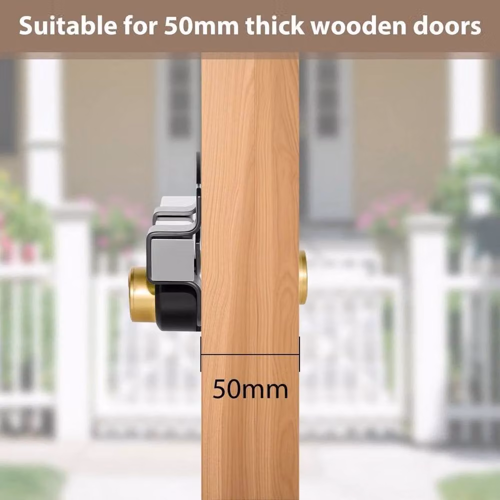 SPETLEK Upgraded Double Garden Gate Security Lock in Black, W: 1000 cm, H: 52 cm – 4