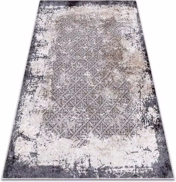 RugsX Miro Geometric Grey Modern Polyester Rug W: 160 cm, D: 220 cm