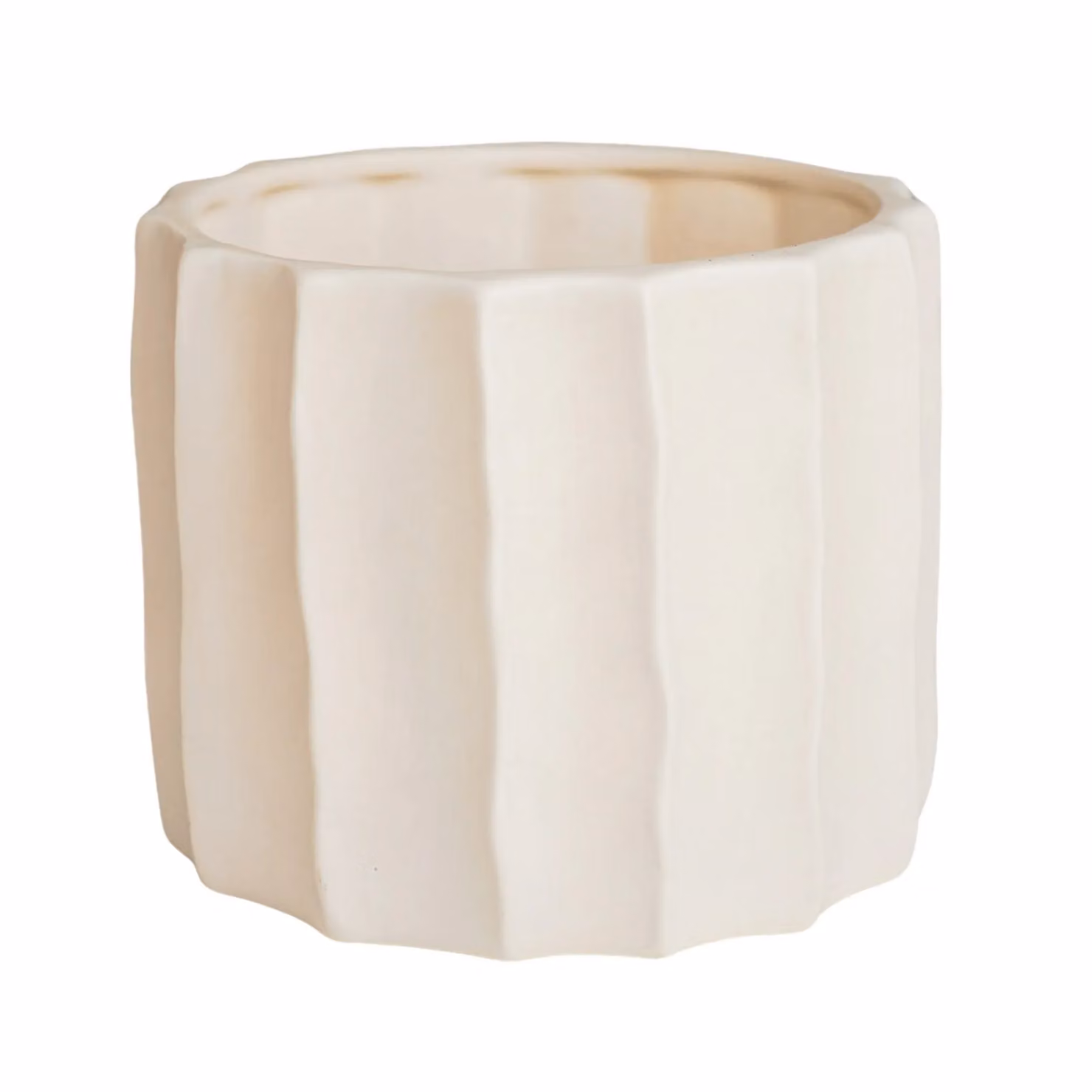Royal Botanic Gardens Kew Kew Ripple Bone Ceramic Planter in White, H19 x D22 cm – 2