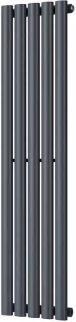 Omeara Anthracite Single Panel Vertical Radiator, H: 120 cm, W: 29 cm