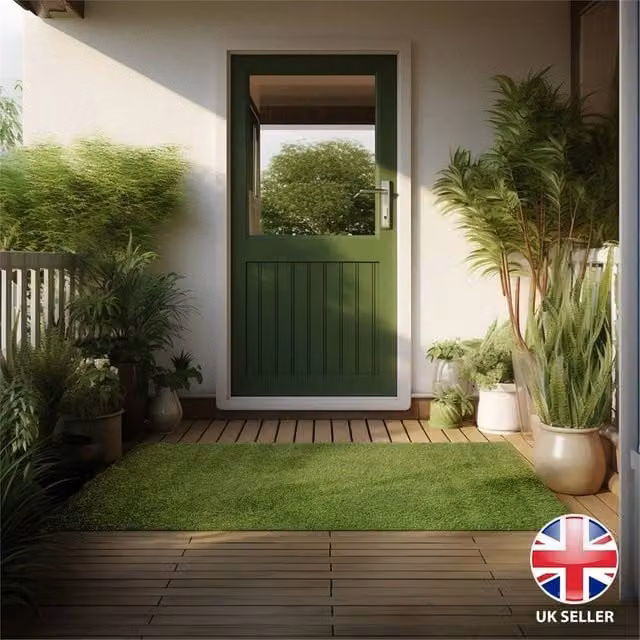 Nordara Green Artificial Grass Door Mat, W/D: 100 x 130 cm – 1