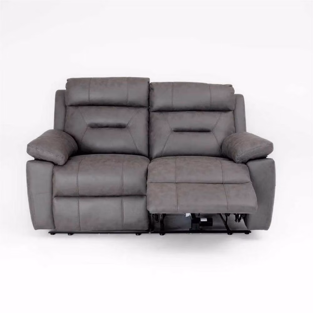 Furnishings For Less UK Lucy Electric Reclining 3 Piece Sofa Suite in Grey, featuring a 2-Seater Sofa and Two Armchairs with USB Charging – 2