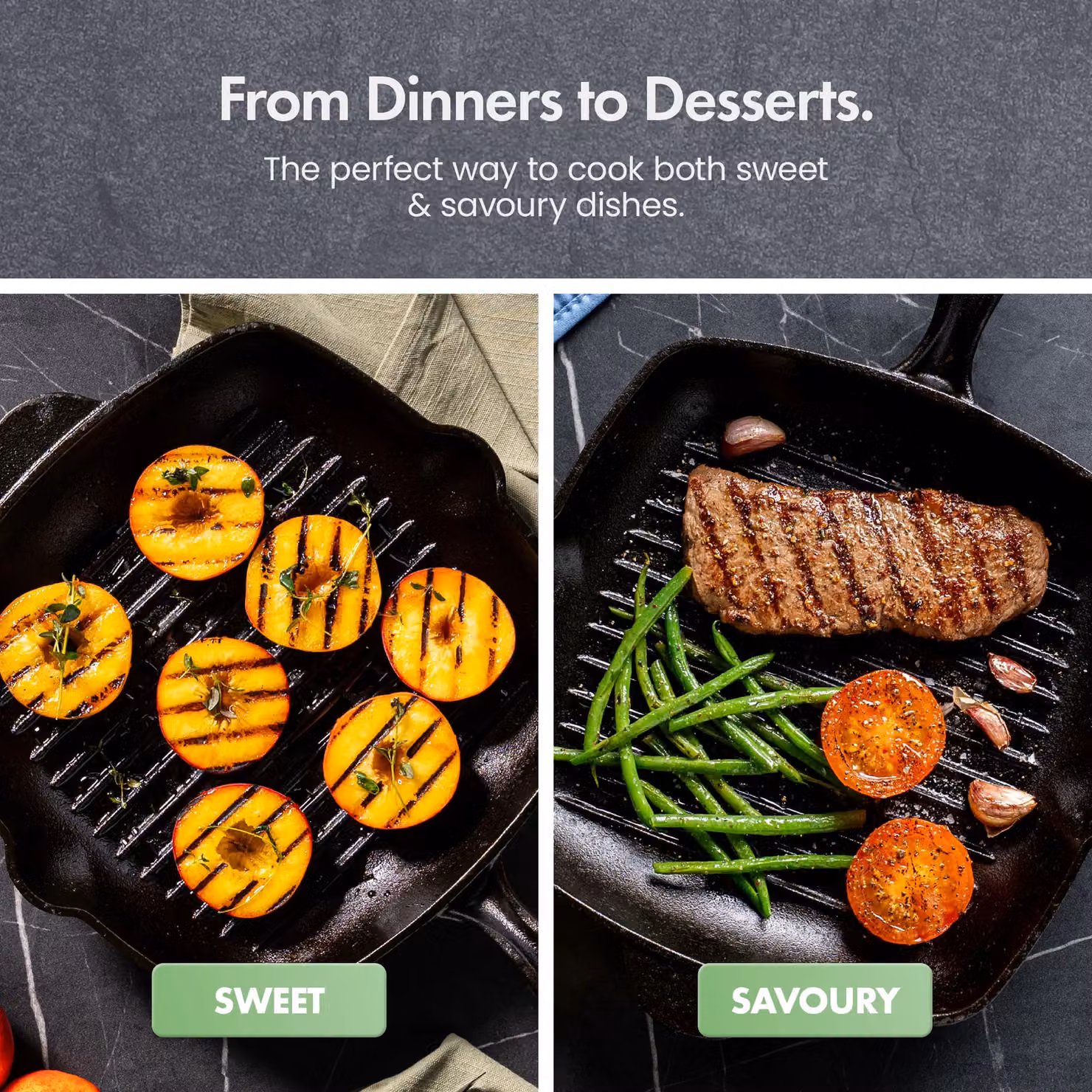 VonShef Pre-Seasoned Cast Iron Griddle Pan in Black – 4